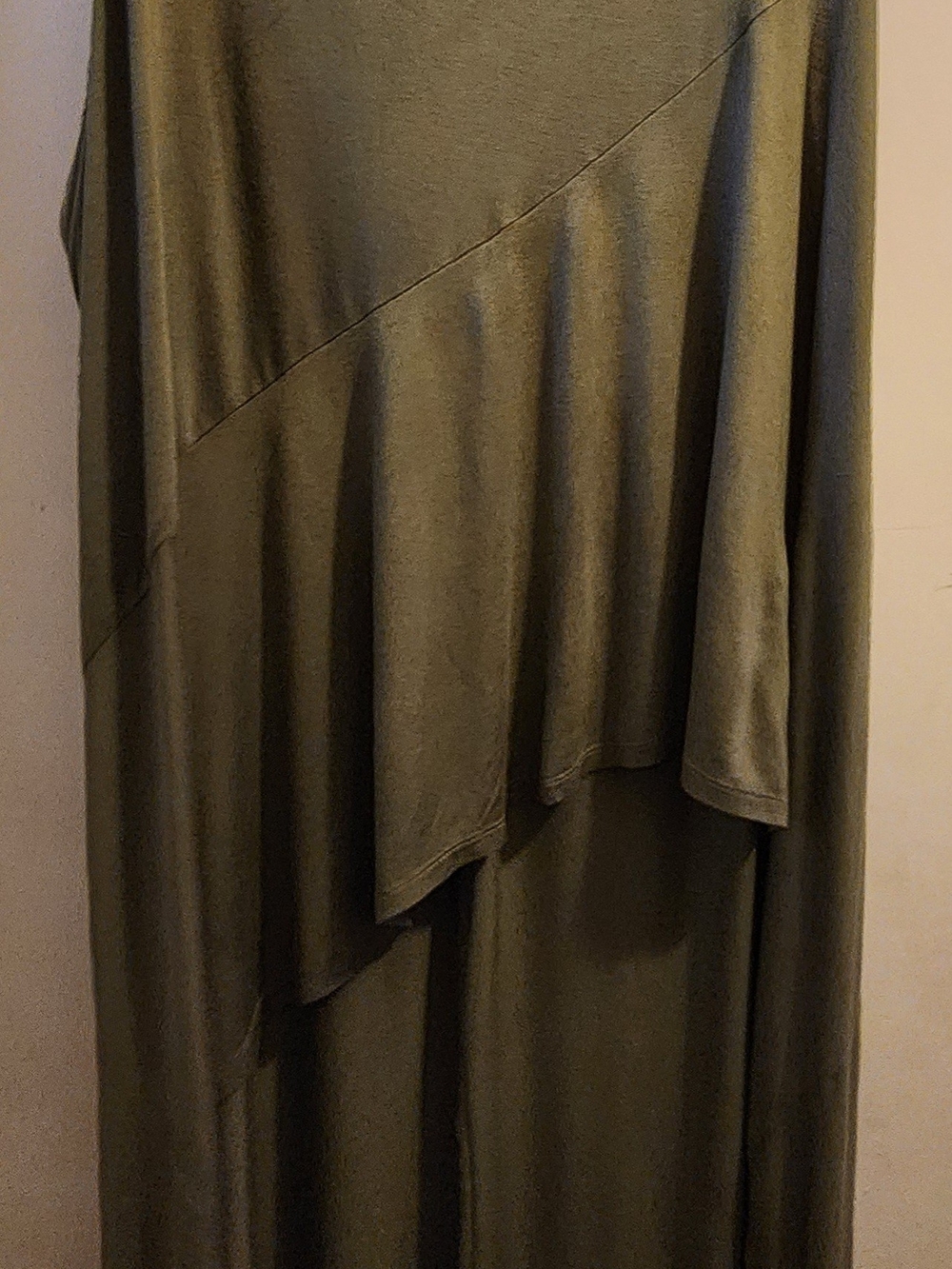 Asymmetrical Olive Green High Low Shirt
